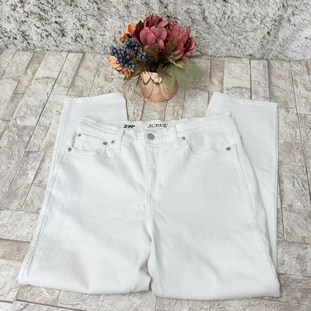 Crew Women's Jeans Sz 29P Slim-Straight Denim | Vintage Wash White - Picture 10 of 16